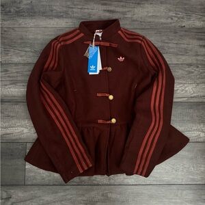 adidas Women’s Wine Red Peplum Track Jacket Chinese new year edition